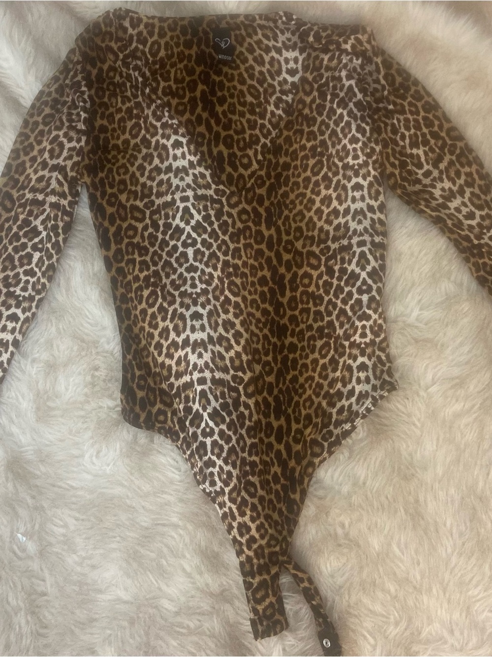 Windsor Leopard Print Long Sleeve Bodysuit in Brown